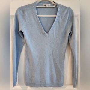 New York & Company Light Blue Sweater - Women's XS, Pullover, V-neck, Casual